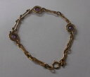 yzuXbg@ANZT?@uhE3X~712012kuXbgvintage sturdy 120 12k gold filled bracelet with 3 violet stones 7 long