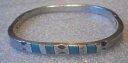 【送料無料】ブレスレット アクセサリ- メキシコスターリングシルバーターコイズブレスレットエラーfine mexican sterling silver turquoise bracelet signed err