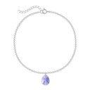 【送料無料】ブレスレット アクセサリ- シルバーブレスレットスワロフスキーエレメントドロップタンザナイト925 silver bracelet 12mm swarovski element droptanzanite