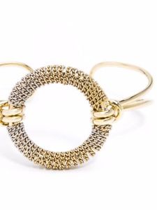 ブレスレット　アクセサリ—　サークルカフブレスレットombre circle cuff bracelet in gold and silver