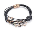 【送料無料】ブレスレット アクセサリ- レディースレザーブレスレットペンダントladies leather bracelet charm with stars pendant color selection wraparound