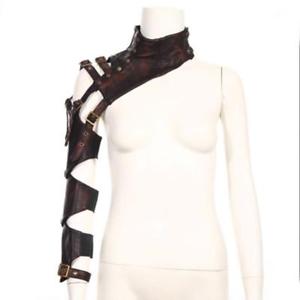 【送料無料】ブレスレット アクセサリ— レザーショールケープラップコートsteampunk leather shawl cape wraps coa...