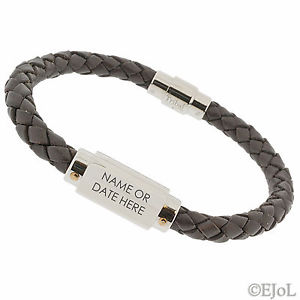 【送料無料】ブレスレット アクセサリ— メンズブラウンパーソナライズラップブレスレットmens brown personalised engrave...