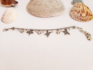 【送料無料】ブレスレット　アクセサリ—　brightonダブルbraceletbrighton flower butterfly crystal charm silver double strand bracelet