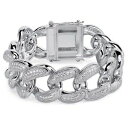 ブレスレット　アクセサリ—　kホワイトゴールドマイアミリンクブレスレット18k white gold fully iced out miami link micropave men heavy bracelet 28mm