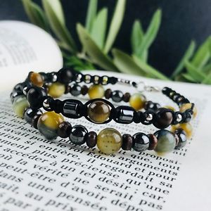 【送料無料】ブレスレット アクセサリ— ダブルブレスレットタイガーdouble bracelet manwoman hematite eye of ...