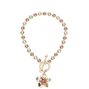 made with swarovski crystal sparkly multi colored flower charm tennis braceletスワロフスキークリスタルマルチカラーテニスブレスレット※注意※NYからの配送になりま...