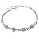 【送料無料】ブレスレット アクセサリ- ラウンドロマンチックブレスレットシルバーブレスレットアジャスタブル20xwomens round romantic bracelet shaped silver bracelet adjustable jewe v7y9
