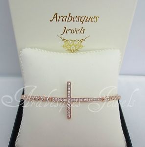 【送料無料】ブレスレット アクセサリ— ローズゴールドスターリングシルバークロステニススライダーブレスレットideal confirmation g...