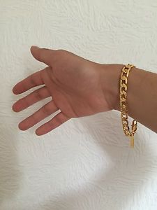 【送料無料】ブレスレット アクセサリ— セールライフタイムkゴールドメッキチェーンブレスレットメンズプレゼント lifetime warranty ...