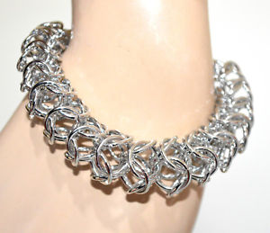 【送料無料】ブレスレット　アクセサリ—　シルバーブレスレットレディースリングブレスレットsilver bracelet womens braided metal rings shiny bracelet pulseira gp14