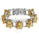 【送料無料】ブレスレット アクセサリ— バイカーパンクオオカミブレスレットステンレススチールリンクbiker punk large heavy stainless steel link of wolf bracelet for men boys 85(4)