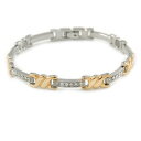 【送料無料】ブレスレット アクセサリ— レディースブレスレットplated alloy metal clear crystal ladies magnetic bracelet 19cm l large