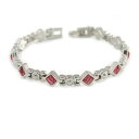 【送料無料】ブレスレット アクセサリ— メタルピンククリスタルモチーフレディースブレスレットplated alloy metal pink crystal stones with bow motif ladies magnetic bracelet