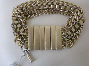 【送料無料】ブレスレット　アクセサリ—　ケネスゴールドトーンローチェーンストレッチブレスレットkenneth cole gold tone 7row chain stretch bracelet