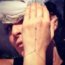 【送料無料】ブレスレット アクセサリ— スターリングシルバースワロフスキークリスタルブレスレットsterling silver swarovski crystal bridewedding finger bracelethand chain(4)