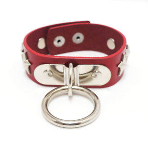 ブレスレット　アクセサリ—　リングレザーブレスレットカワイイstar studded ring leather bracelet  listen flavor harajuku kawaii