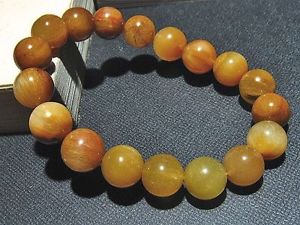 【送料無料】ブレスレット アクセサリ— ゴールデンルチルラウンドビーズブレスレット11mm rare natural golden rutilate...