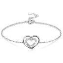 【送料無料】ブレスレット アクセサリ- スターリングシルバーダブルリングブレスレット5x925 sterling silver love double ring adjustable bracelet for women r4b3