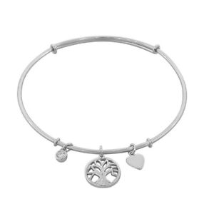 【送料無料】ブレスレット　アクセサリ—　クラスプブレスレットスターリングシルバーツリー925 sterling silver tree of life heart love bracelet with clasp