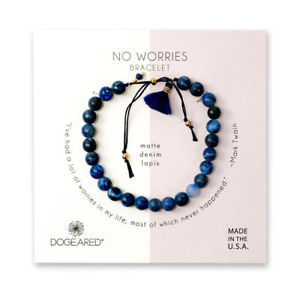 【送料無料】ブレスレット　アクセサリ—　デニムラピスブレスレットdogeared no worries denim lapis adjustable semi precious stone bracelet