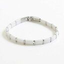 【送料無料】ブレスレット アクセサリ- シックブレスレットアクセサリーmodern chic white ceramic silver surgical steel bracelet fashion accessory gift
