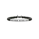 【送料無料】ブレスレット　アクセサリ—　メンズブレスレットスチールオニキスyoung adult mens bracelets steel and onyx philosophy never give up 731210