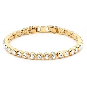 【送料無料】ブレスレット　アクセサリ—　スワロフスキーテニスブレスレット16kgptennis bracelet with swarovski crystals clear 16k gp bridal wedding mum sister