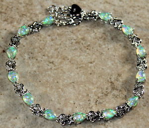 ̵ۥ֥쥹åȡ—եѡ֥쥹åsilver elegant green fire opal teardrop...