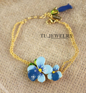 【送料無料】ブレスレット　アクセサリ—　フィオーレブルペルラディbraccialetto sottile trifoglio fiore blu foglio verde perla di coltura pendente