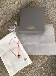 楽天hokushin【送料無料】ブレスレット　アクセサリ—　マルベリーピンクブレスレットボックスバッグauthentic mulberry pink amp; gold metal mulberry charm string bracelet amp; box amp; bag