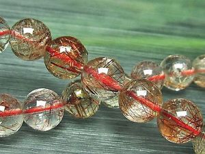 【送料無料】ブレスレット アクセサリ— クリアゴールデンルチルラウンドビーズブレスレット9mm 3a natural clear golden ru...