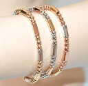 【送料無料】ブレスレット アクセサリ— シルバーブレスレットローズゴールドゴールドスタイリッシュブレスレット3 silver bracelets rose gold gold elastic shiny stylish bracelet gp16(4)