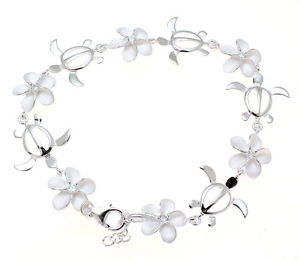 【送料無料】ブレスレット　アクセサリ—　argento 925 hawaiano plumeria honu tartaruga braccialeグランデargento 925 hawaiano plumeria honu tartaruga bracciale grande