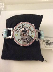 【送料無料】ブレスレット　アクセサリ—　ドルジョンソンキャビアアンカースナップブレスレット55 betsey johnson cat caviar anchors away stripped snap bracelet bk31