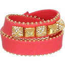 【送料無料】ブレスレット　アクセサリ—　ジューシークチュールブレスレットダブルレザーラップピラミッドドルjuicy couture bracelet double wrap leather pyramid 58