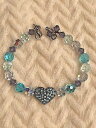 【送料無料】ブレスレット　アクセサリ—　ハートビーズブレスレットkirks folly blue heart bead bracelet