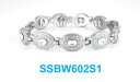 yzuXbg@ANZT?@XeXNVo[oval silver with clear crystals women magnetic stainless steel link bracelet