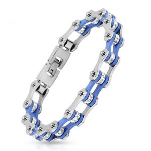 【送料無料】ブレスレット アクセサリ— ブレスレットステンレススチールチェーンオートバイman bracelet stainless steel chain motorcycle blue