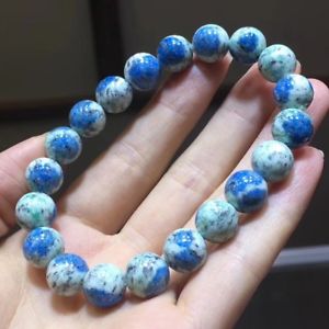 【送料無料】ブレスレット　アクセサリ—　ラウンドビーズブレスレット10mm natural k2 azurite rubbish stone gemstone round beads bracelet aaa