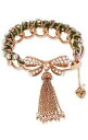 【送料無料】ブレスレット　アクセサリ—　ジョンソンローズリボンチェーンブレスレットbetsey johnson rose goldtone ribbon and chain wrapped bow bracelet