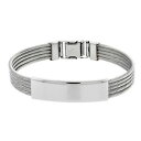 【送料無料】ブレスレット アクセサリ- ステンレススチールケーブルブレスレットインチmen women 115mm stainless surgical steel cable id bracelet 8 inches