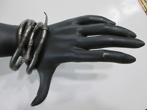 ブレスレット　アクセサリ—　ビンテージメタルフレキシブルコイルスネークブレスレットvintage metal flexible coiled magnetic snake bracelet 33 14 long bendable