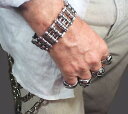 【送料無料】ブレスレット　アクセサリ—　トーンバイクチェーンブレスレットステンレススチールフタルtwo tone gents bike chain bracelet stainless steel 10 big guys sacred fractal