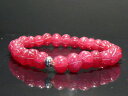 【送料無料】ブレスレット アクセサリ— ルビービーズブレスレットdh529 hand carved, red ruby beads, bracele...