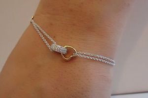 【送料無料】ブレスレット　アクセサリ—　ゴールドスターリングシルバートーンブレスレットアクセント18k gold over 925 sterling silver two tone heart bracelet w accents8 1