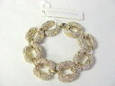 ブレスレット　アクセサリ—　アンテイラーマイクロラインストーンゴールドリンクブレスレットボーann taylor micropave rhinestone gold statement link bracelet sparkily, nwt beau