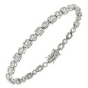【送料無料】ブレスレット アクセサリ- スターリングシルバーラウンドベゼルプリンセスカットブレスレットwomens 925 sterling silver cz round bezel princess cut 7 bracelet