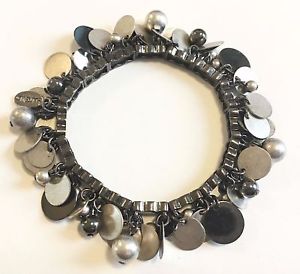 【送料無料】ブレスレット　アクセサリ—　ブレスレットビーズ vintage hultquist jewelry flexible silver plated bracelet beads meta..