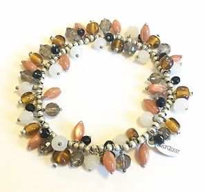 【送料無料】ブレスレット アクセサリ— ジュエリーシルバーブレスレットビーズ vintage hultquist jewelry silver plated bracelet beads crystals flexible